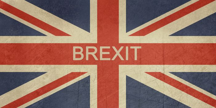 Grunge United Kingdom Brexit Flag or Great Britain Union Jack.