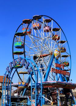 Scarborough, North Yorkshire, England - 16th of May 2016. Ferris wheel in Luna Park fair, this is a popular tourist destination.