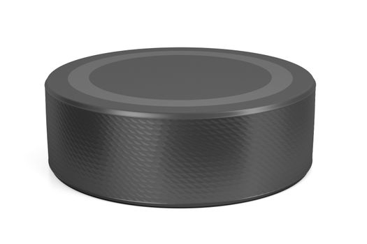 Ice hockey puck on white background 