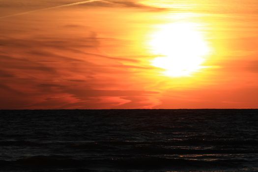 Sunset on Lake Huron in late spring