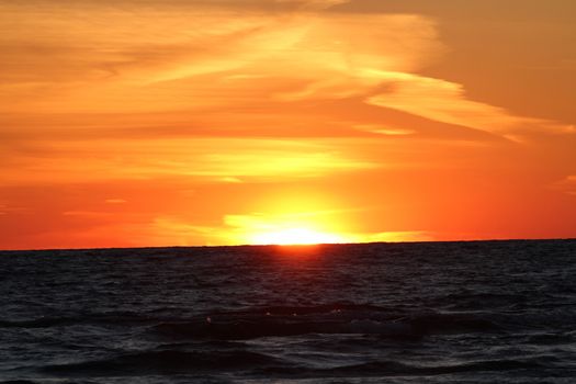 Sunset on Lake Huron in late spring