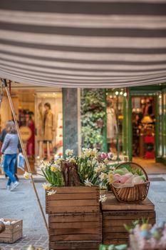 a street shop in a flower street market