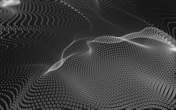 Abstract polygonal space low poly dark background with connecting dots and lines. Connection structure. 3d rendering