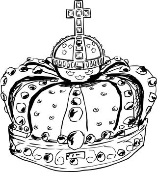 Sketch of royal crown worn by Swedish Queen Lovisa Ulrika in the 18th century