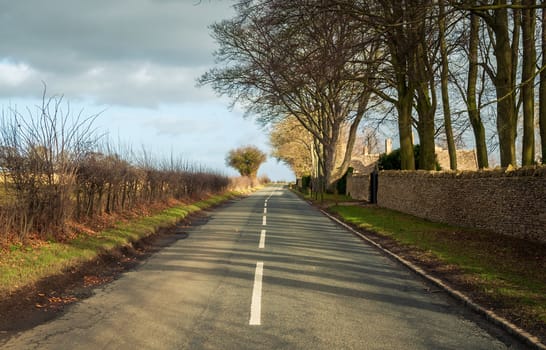 Road in rural Britain in winter