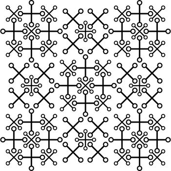 Abstract pattern of cross and circles. Symmetrical geometrical pattern. For design concepts, posters, banners, web, presentations and prints