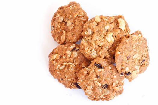 Cereal cookies on a white background 