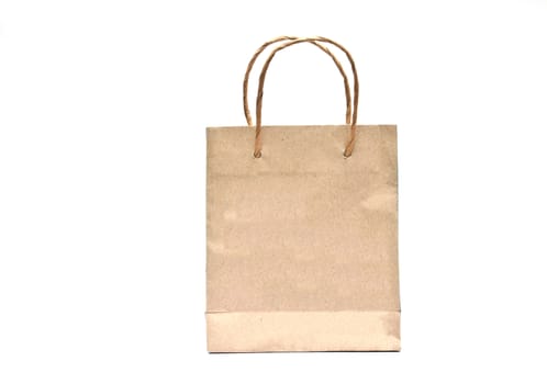 blank brown paper bag isolated on white background 