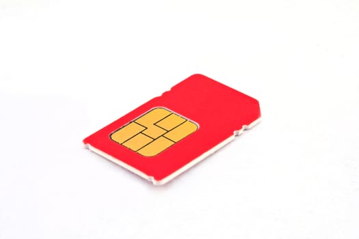 Single sim-card isolated on white 