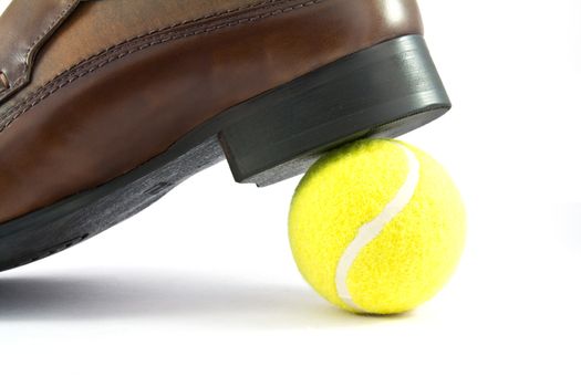 Close up of man shoe on lob