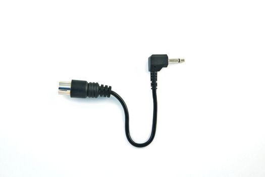 Mini Jack Plug with AV Plug, isolated on white background 