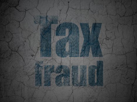 Law concept: Blue Tax Fraud on grunge textured concrete wall background