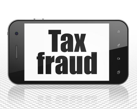 Law concept: Smartphone with black text Tax Fraud on display, 3D rendering