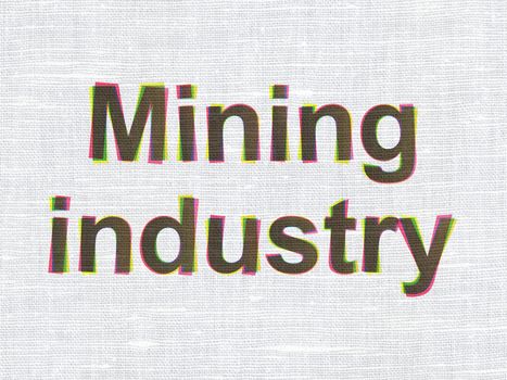 Industry concept: CMYK Mining Industry on linen fabric texture background