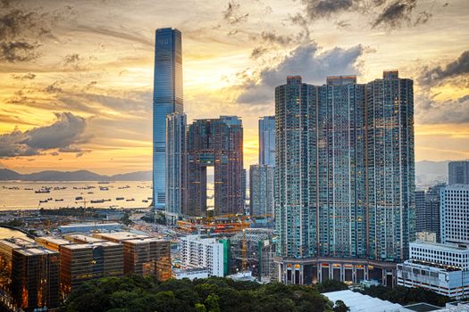 Hong Kong Modern City sunset