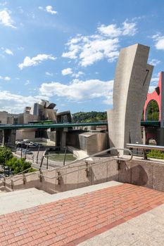 Bilbao, Vizcaya/Spain – 06/16/2016: Panoramic Guggenheim Museum in Bilbao and La Salve Bridge