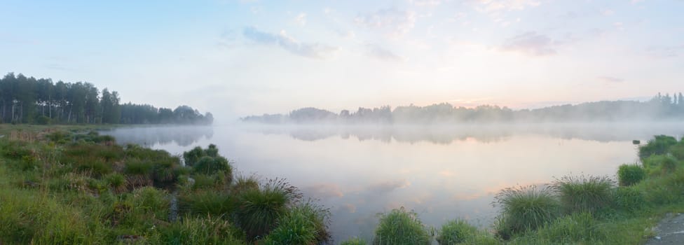 blue lake with cloudy sky, nature series