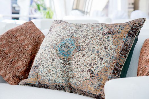 the two pillows with a Arabic pattern