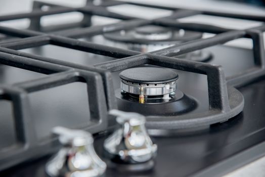 the New and modern shining metal gas cooker