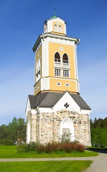 Church with the Golden domes against the sky