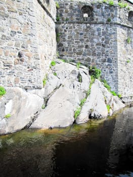 individual elements of an old stone castle