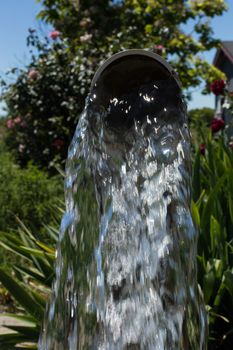 Water flowing from a well pipe