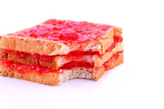 Whole wheat bread with strawberry jam 