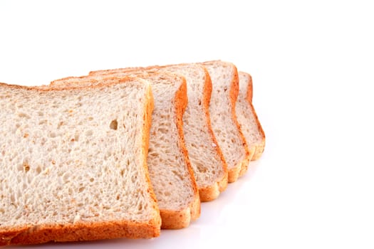 Whole wheat bread isolated on white background 