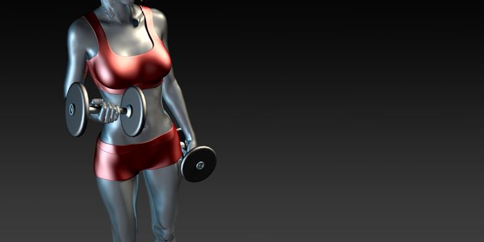 Woman Lifting Weights as a Fitness Concept