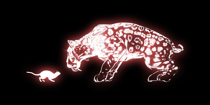Determination Concept with Cat and Sabretooth Tiger Art