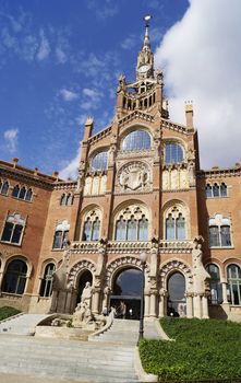 BARCELONA, SPAIN - OCTOBER 08, 2015: Former monastery and hospital, Recinte Modernista de Sant Pau in Barcelona, Spain