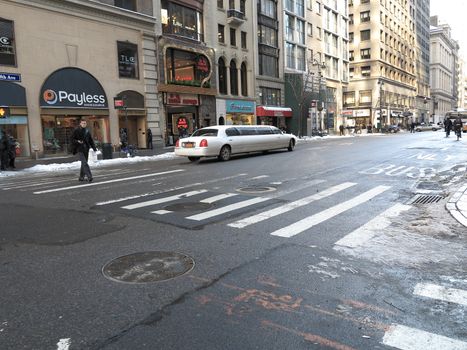 Wide 5th Avenue crossing in New York City.