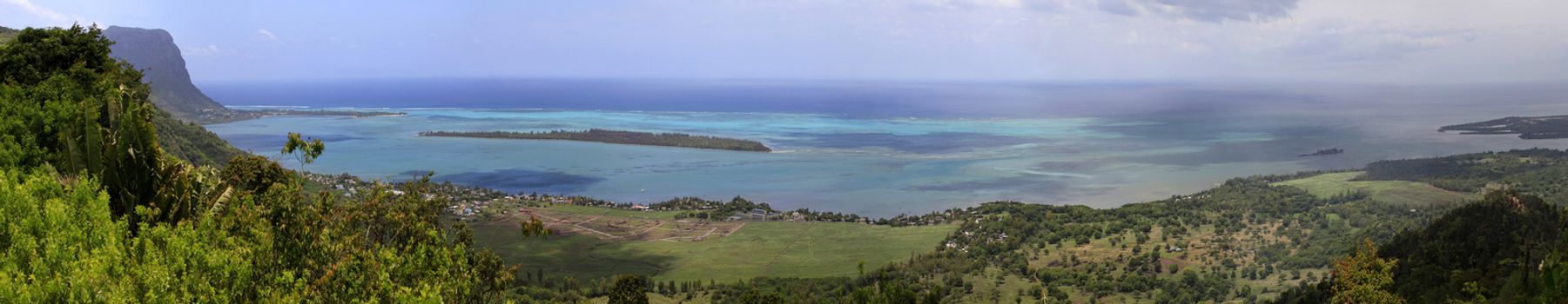 Beautiful summer landscape on Mauritius. Panorama