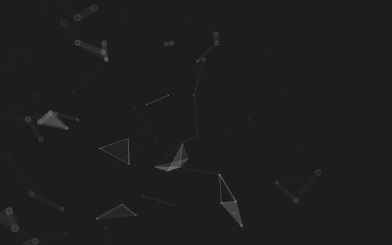 Abstract polygonal space low poly dark background with connecting dots and lines. Connection structure. 3d rendering