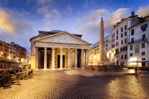 Famous Pantheon monument in Rome, Latium, Italy