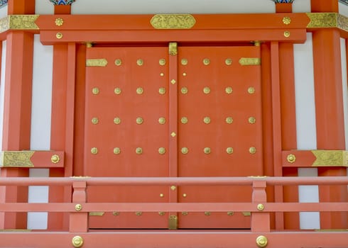 Traditional Japanese doors in temple