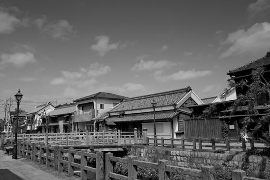 Black and White Old villege in Japan