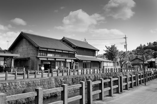 Black and White Old villege in Japan