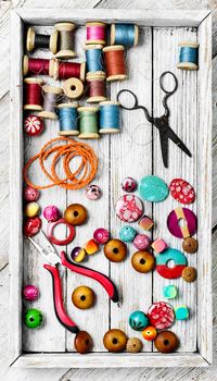 Beads and thread working tools for craft and skill