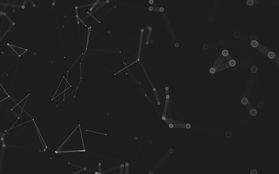 Abstract polygonal space low poly dark background with connecting dots and lines. Connection structure. 3d rendering