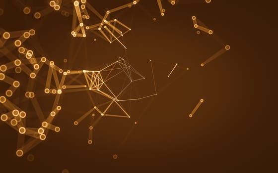 Abstract polygonal space low poly dark background with connecting dots and lines. Connection structure. 3d rendering