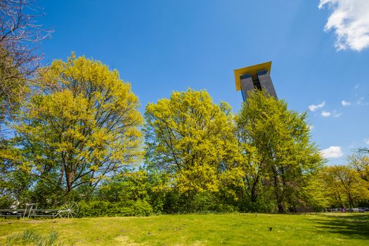 BERLIN-MAY 2: The Carillon (Glockenspiel) in Berlin's Grosser Tiergarten on May 2, 2016 in Berlin. The Carillon in Berlin is the biggest in Europe and holds regular concerts.