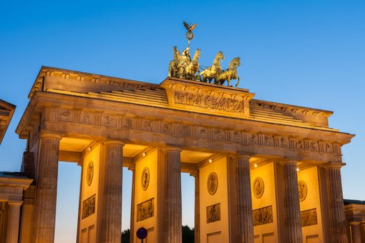 Berlin's Brandenburg Gate at twilight