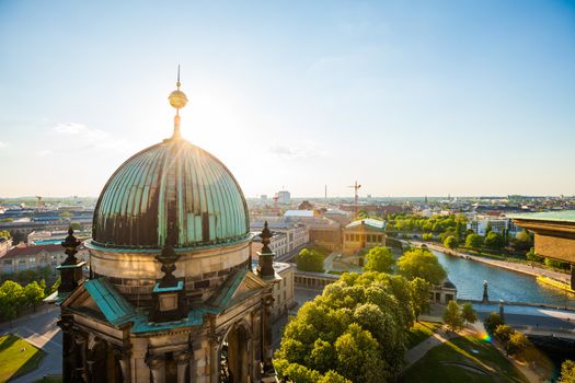 The Berliner Dom and River Spree with bright sun