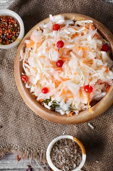 Ukrainian national dish of sauerkraut according to a traditional recipe