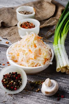 Ukrainian national dish of sauerkraut according to a traditional recipe