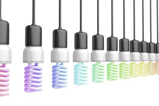 Light bulbs with different colors