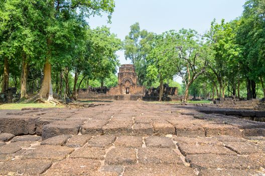 Prasat Mueang Sing Historical Park, Remains buildings of the ancient Khmer style temple attraction famous cultural in Sai Yok District, Kanchanaburi Province, Thailand