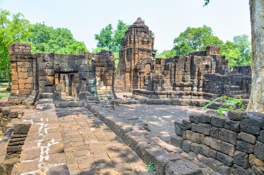 Prasat Mueang Sing Historical Park, Remains buildings of the ancient Khmer style temple attraction famous cultural in Sai Yok District, Kanchanaburi Province, Thailand