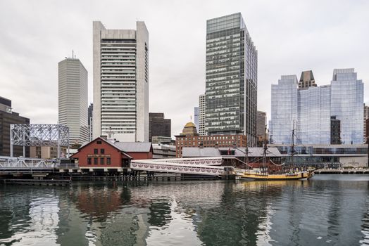 BOSTON - DECEMBER 13: Portrait of Downtown financial district  on December 13, 2015 in Boston, MA USA 